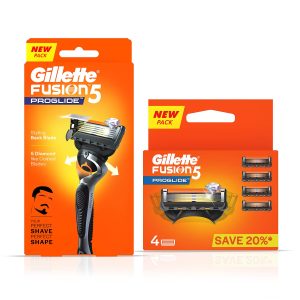 Gillette Fusion Proglide - Flexball Manual Shaving Razor 1 pc with Gillette Fusion ProGlide Shaving Cartridges - 4 pcs
