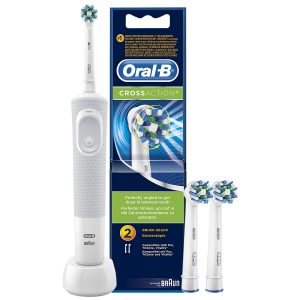 Oral-B Vitality 100 White Criss-Cross Bundle Pack - Electric Toothbrush and Replacement Heads Refills_(Pack of 2)