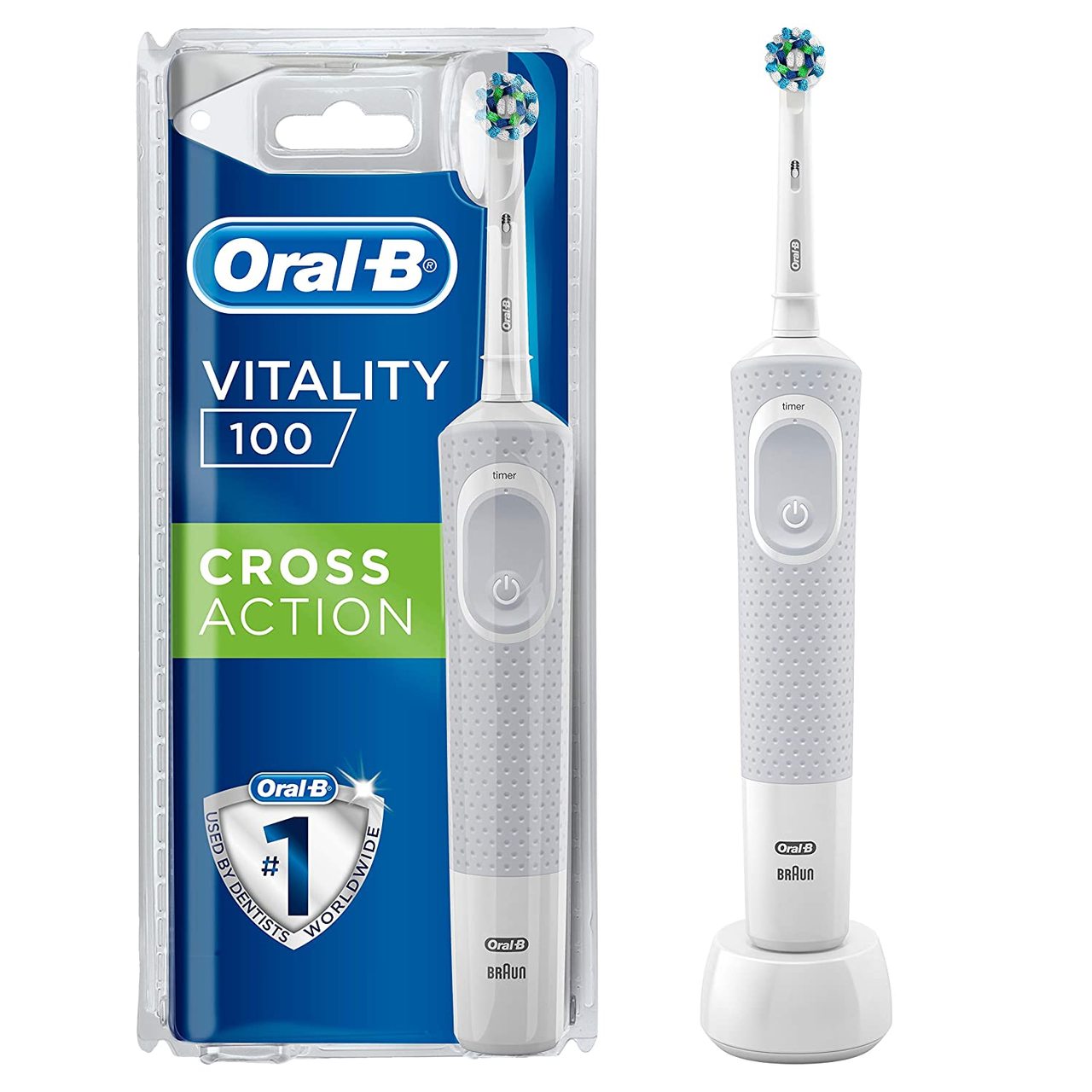 Oral-B Vitality 100 White Criss-Cross Bundle Pack - Electric Toothbrush and Replacement Heads Refills_(Pack of 2) - Image 2
