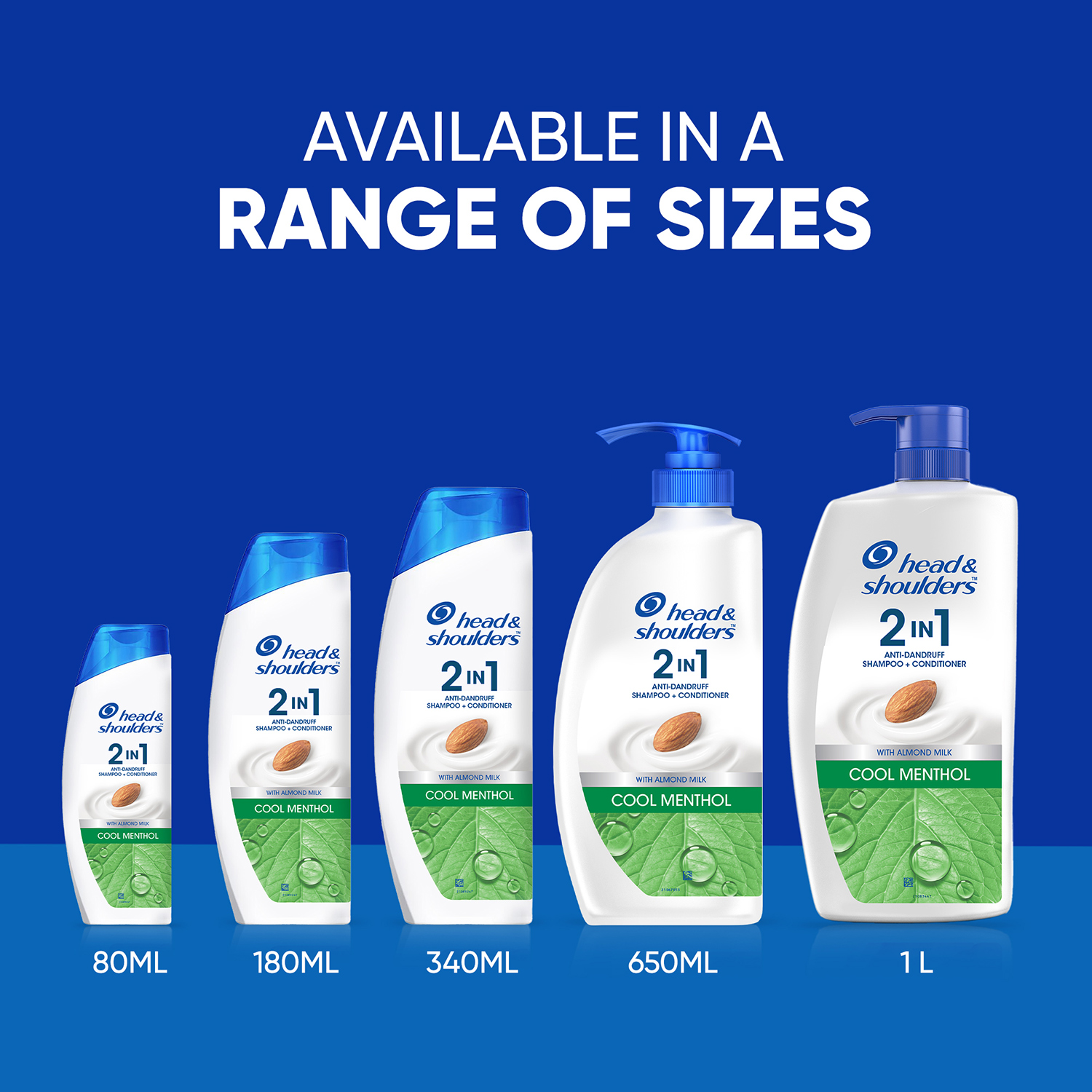 Head & Shoulders 2-in-1 Cool Menthol Anti Dandruff Shampoo + Conditioner for Women & Men, 72 ml - Image 3