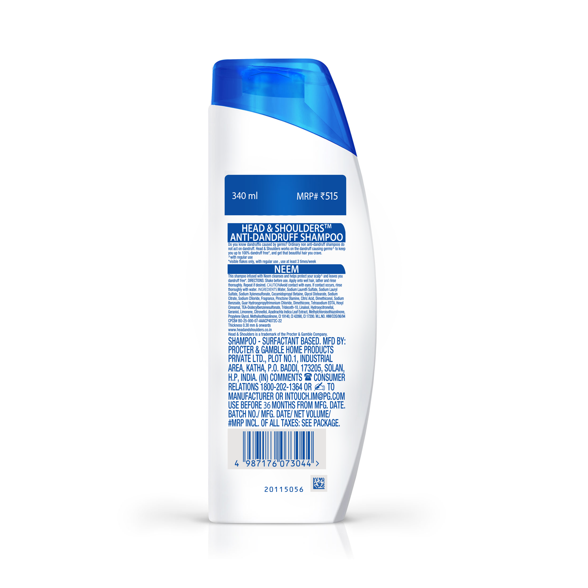 Head & Shoulders Neem, Anti Dandruff Shampoo, 340 ml - Image 2