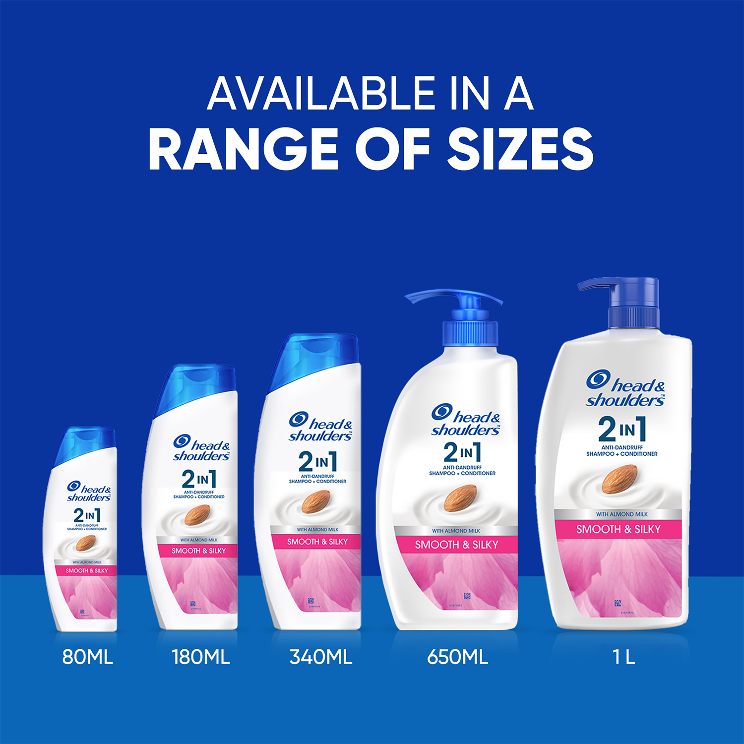 Head & Shoulders 2-in-1 Smooth and Silky Anti Dandruff Shampoo + Conditioner for Women & Men, With Almond Milk (180 ml) - Image 7