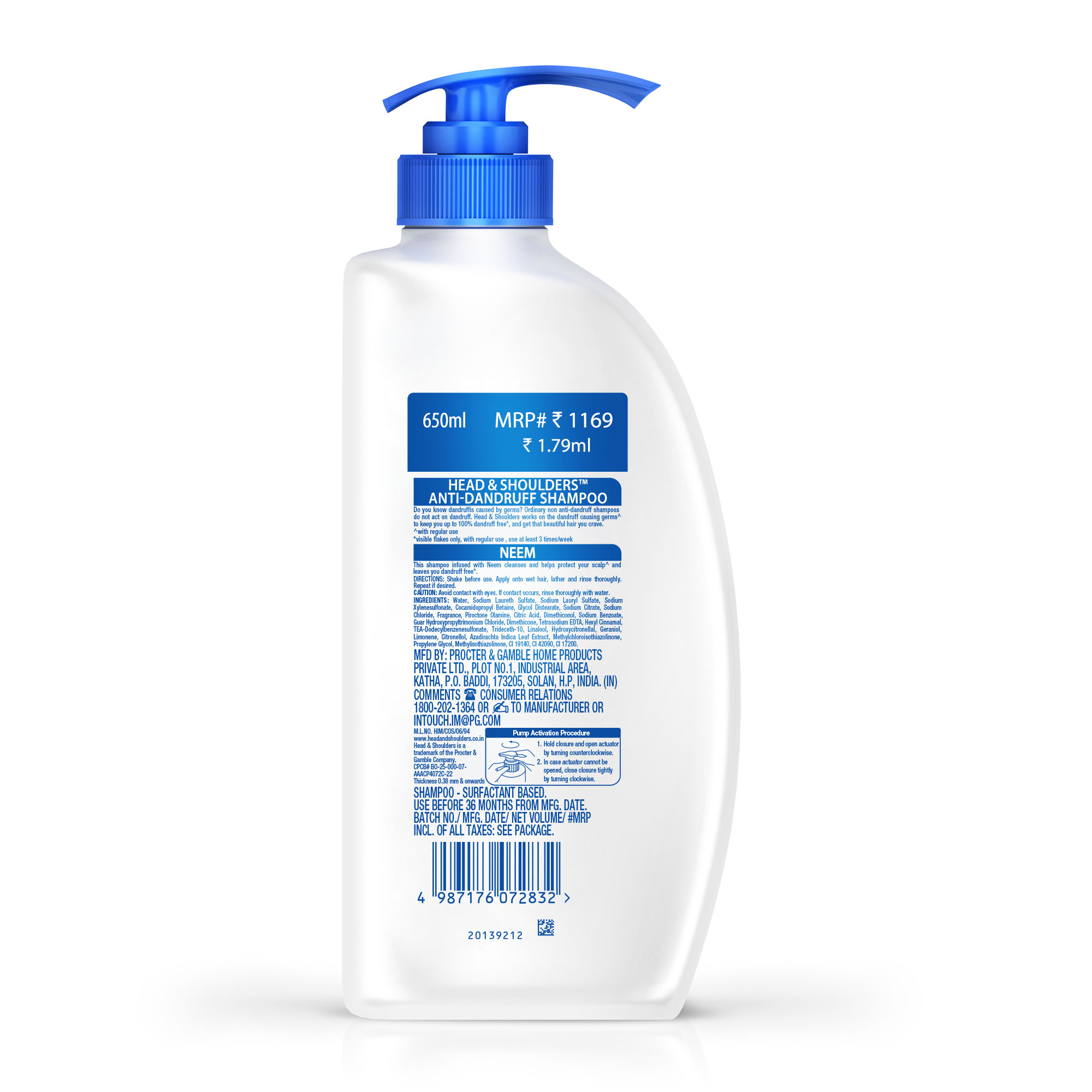 Head & Shoulders Neem, Anti Dandruff Shampoo, 650ml - Image 8